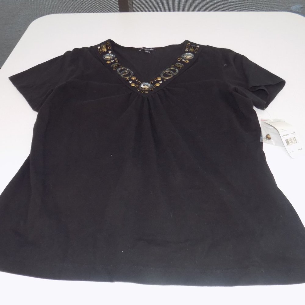 Notations Womans Black Blouse (1X)